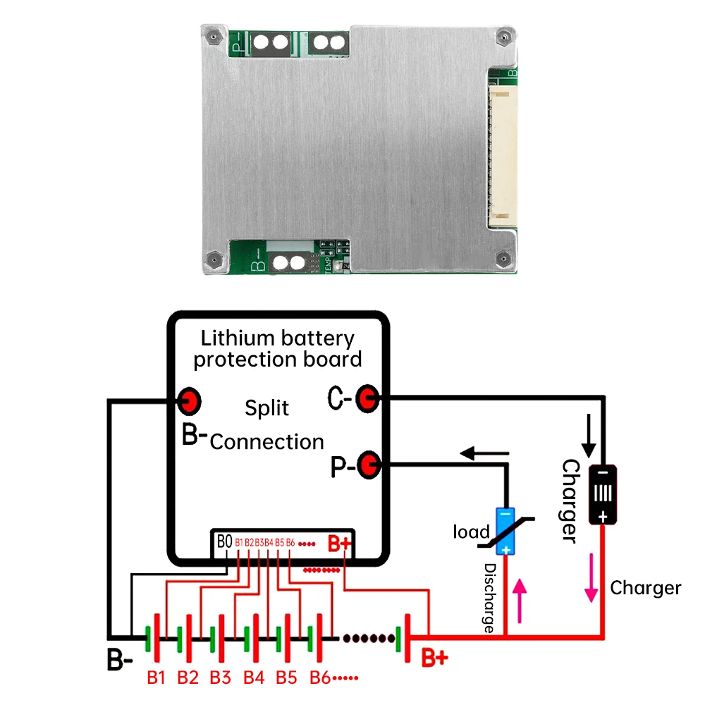 Placa de protección de carga de batería de litio 13S 48V, puerto mismo/dividido, módulo ecualizador BMS, Control de temperatura, sistema de gestión de batería - imagen 4