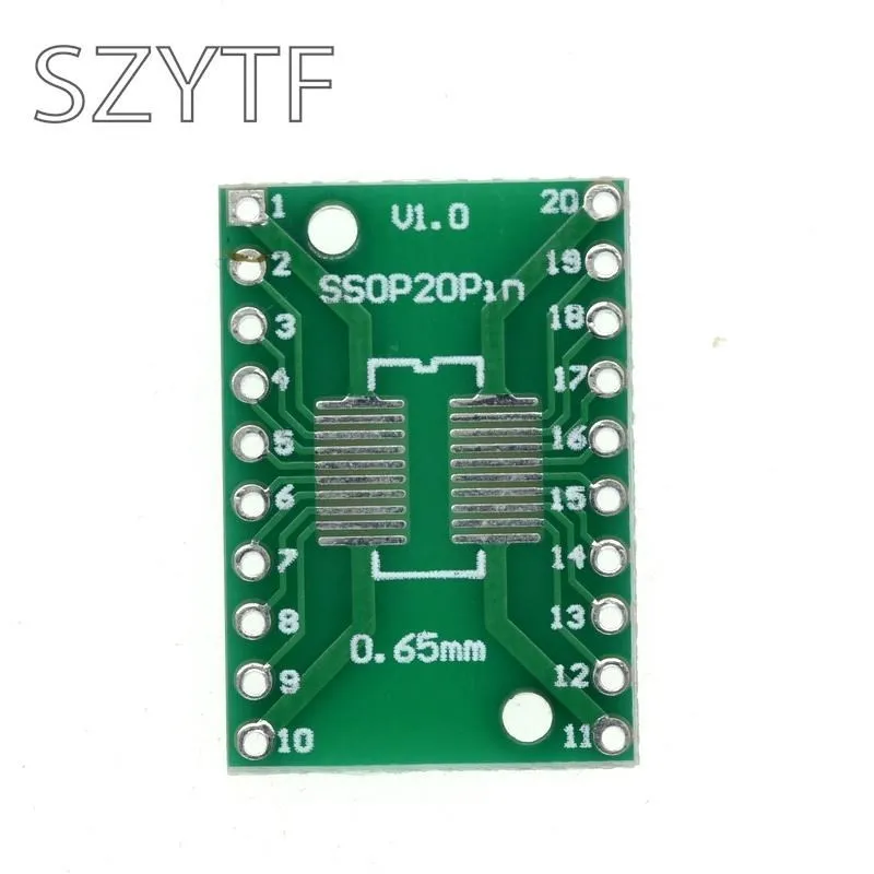 Placa adaptadora para bolsa SOP20 SSOP20 TSSOP20 SMD turn DIP 0,65/1,27mm, 20 unids/lote