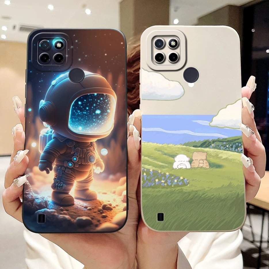 Para Realme C21Y C25Y funda de lujo pintada con caramelo funda de teléfono a prueba de golpes para Realme C21 C 21 Y RealmeC21Y RealmeC25Y bolsas suaves - imagen 4