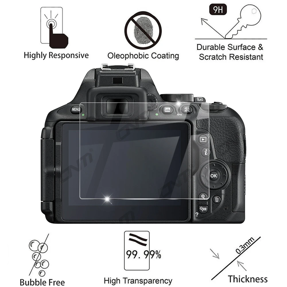 Protector de pantalla de vidrio templado para cámara, película protectora antiarañazos, accesorios para Nikon D5600, D5500, D5400, D5300, paquete de 3 - imagen 2