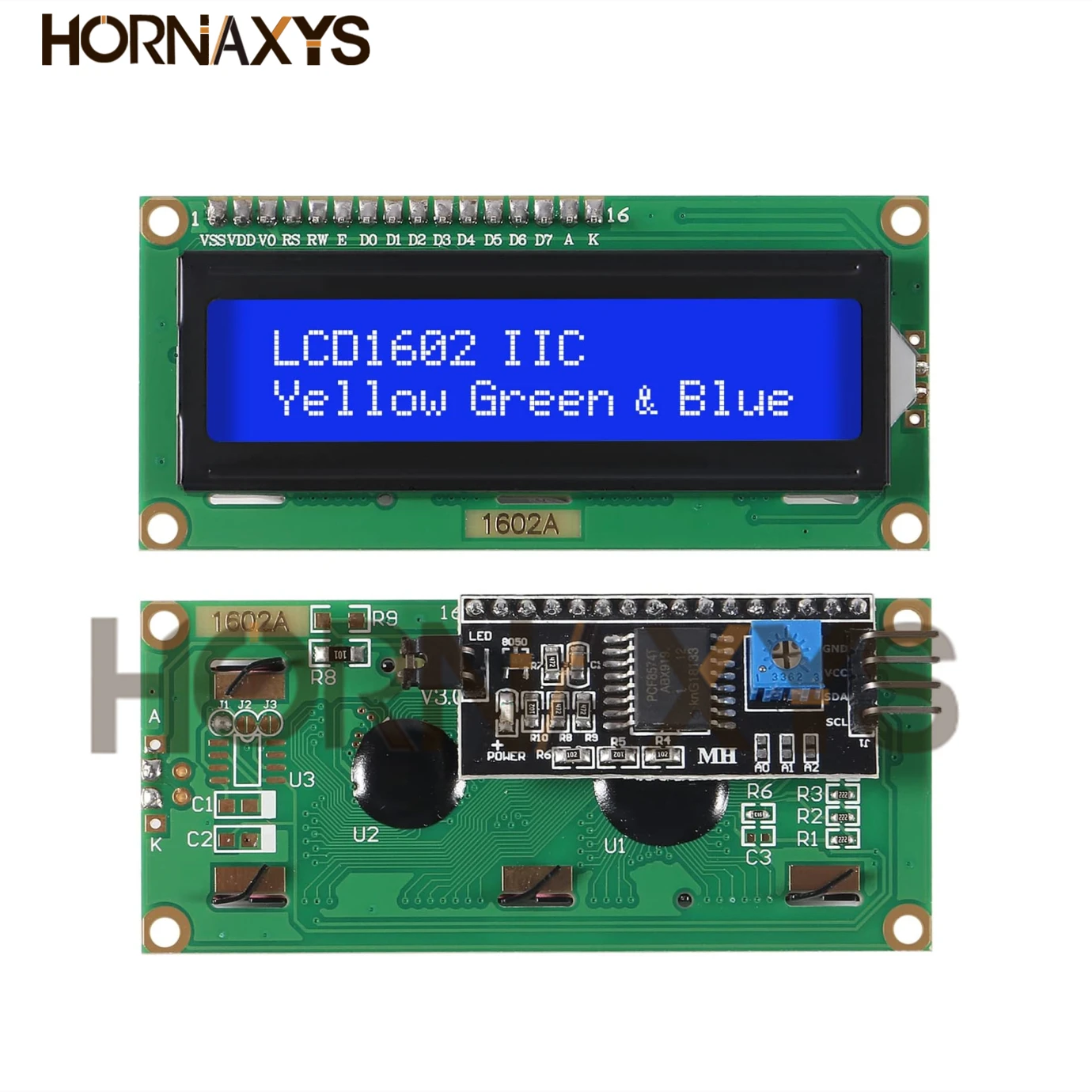 Módulo LCD1602 + I2C pantalla azul/amarilla verde pantalla LCD de 16x2 caracteres PCF8574T PCF8574 interfaz IIC I2C 5V para arduino - imagen 4