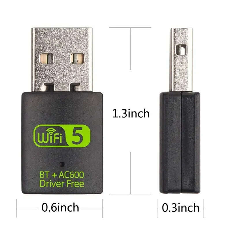 Unidad de tarjeta de red inalámbrica de doble banda de 600M, receptor de ordenador de alta velocidad 5G gratuito, Usb Bluetooth5.0 Wifi 2 en 1 - imagen 5