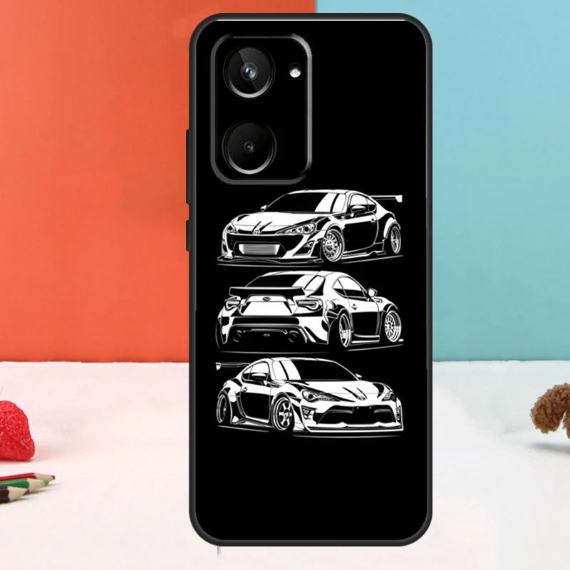 Funda de dibujos animados JDM para coche, carcasa para Realme 11, 12 Pro Plus, 9, 10, GT5, GT3, GT, Neo5, C35, C31, C30, C33, C51, C53, C55, C21Y, C25s - imagen 2