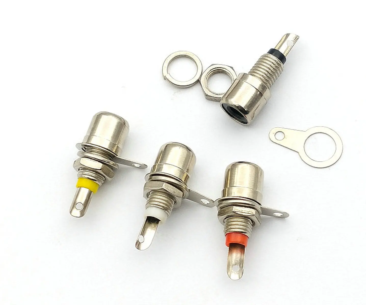 Amplificador hembra de metal, Conector de montaje de chasis RCA Jack, 100 piezas