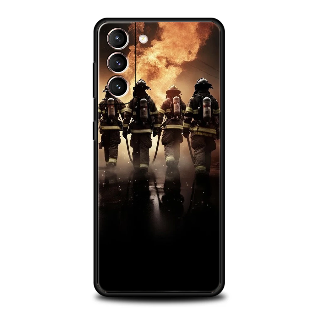 Funda de teléfono de bombero para Samsung Galaxy S25 S24 S23 S22 Ultra S20 S21 FE 5G S10 S9 Plus S10E, funda suave de TPU - imagen 4