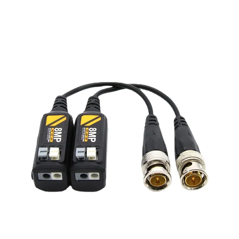1 par 8MP Video Balun BNC Video Balun conector transmisión AHD/CVI/TVI/CVBS Coaxial analógico BNC a extensor de Cable de red