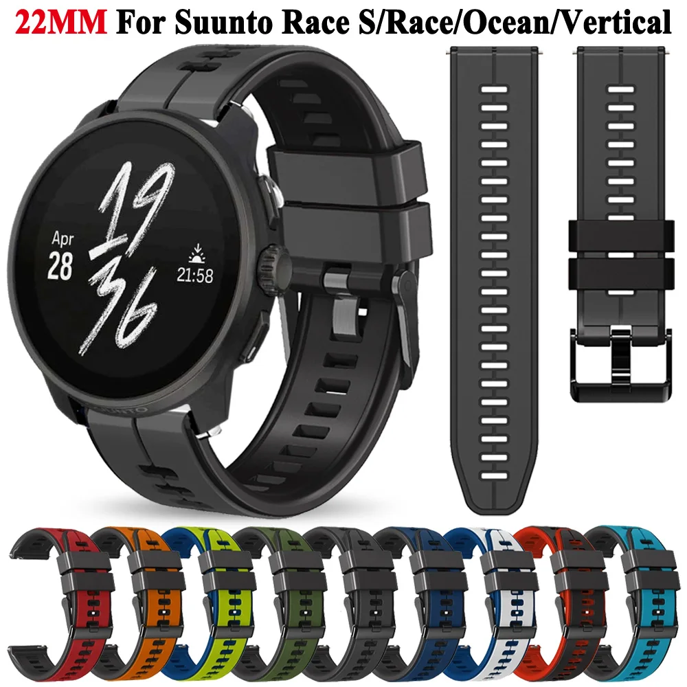 Correa de repuesto de 22mm para reloj Suunto Race S, pulsera de carreras Ocean, Correa Vertical 5 Peak Strap 9 Peak Pro Straps