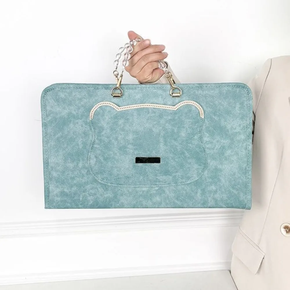 Bolso para ordenador portátil de 13/14/15,6 pulgadas para Macbook Air Pro, funda para portátil, bolsa para tableta para ASUS HP DELL Little Bear, rosa, verde y gris - imagen 3