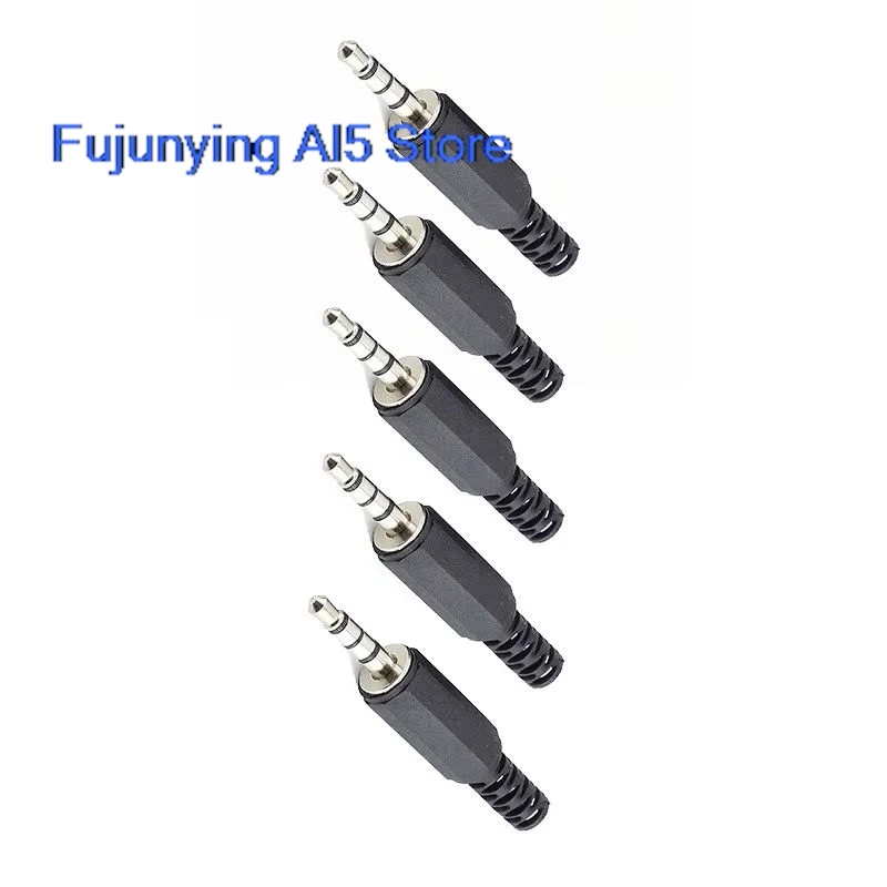 Conectores de Audio mono de 4 polos, 2/5/10 Uds., 3,5mm, enchufe Jack, adaptador macho para auriculares, enchufe macho, terminales de cable C5