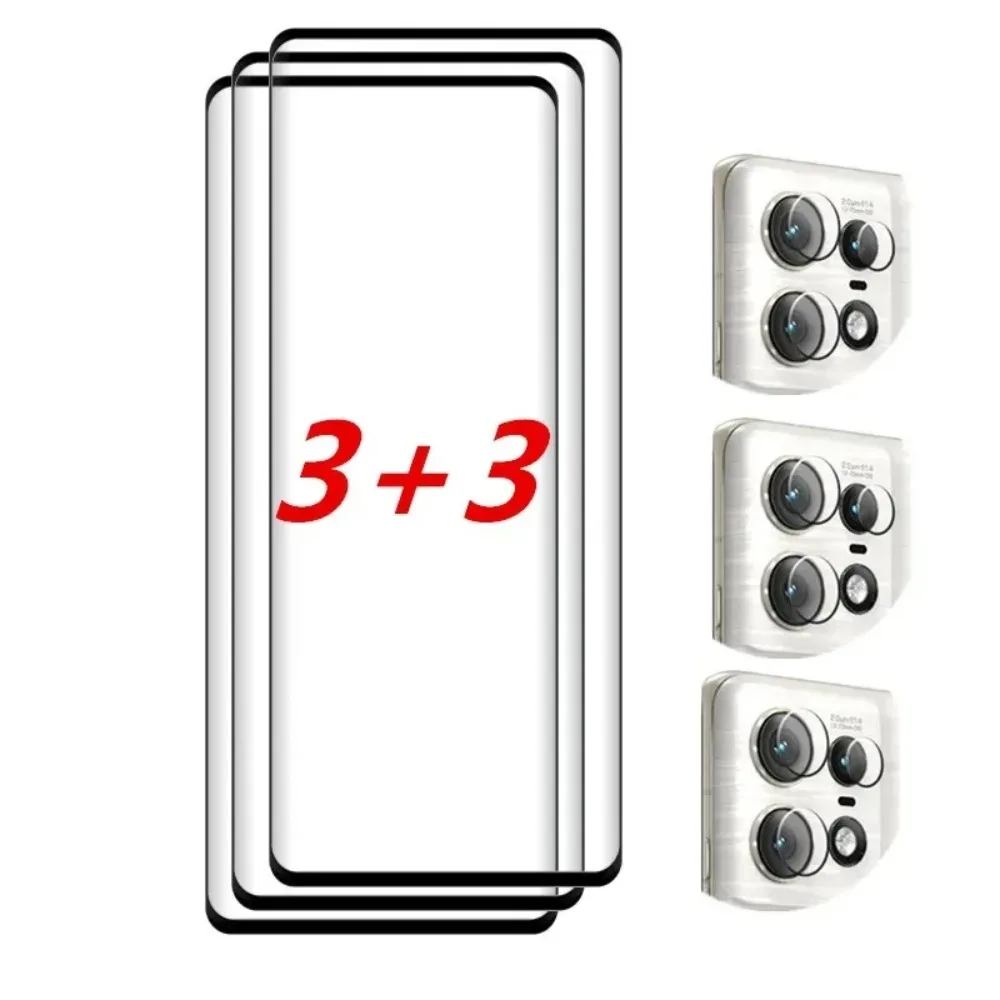 Protectores de pantalla de cubierta completa 6 en 1 9D para Motorola Edge 50 Ultra 60 50 vidrio templado Fusion para Moto 60 50 40 30 20 Pro Neo