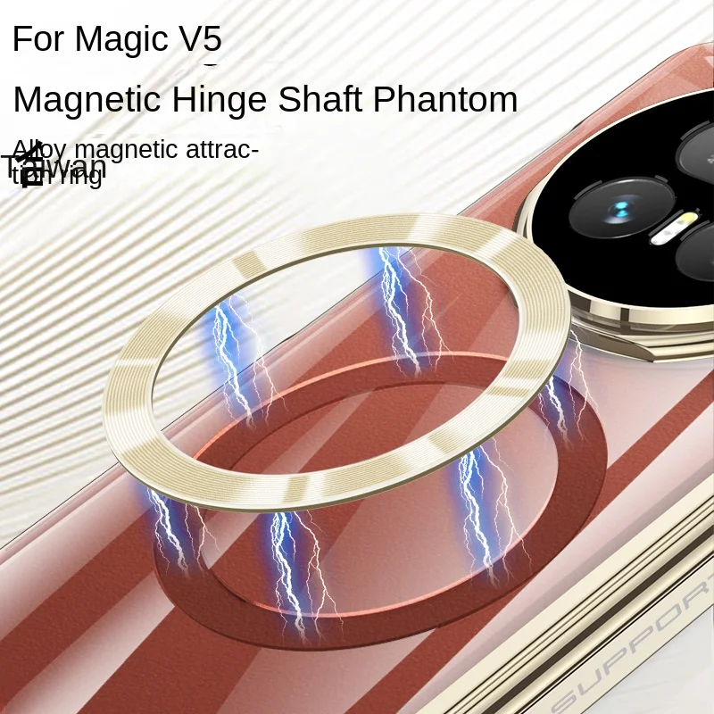 Para Huawei Honor Magic V5 funda de lujo chapada Magsafe soporte de bisagra funda protectora trasera magnética para Magic V5 carcasa de teléfono - imagen 2
