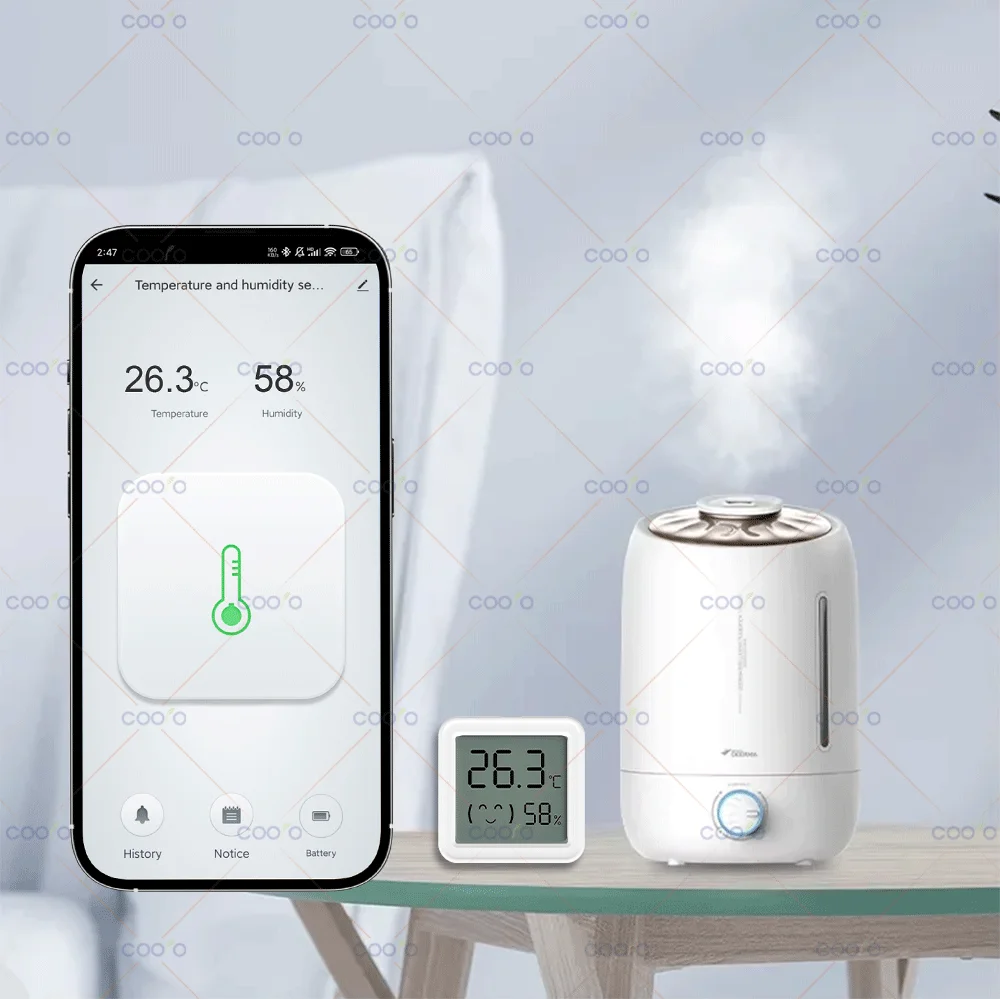 Mini Zigbee 3,0 Sensor de temperatura y humedad pantalla LCD aplicación remota Control termómetro a través de Tuya Smart Life para hogar inteligente - imagen 3