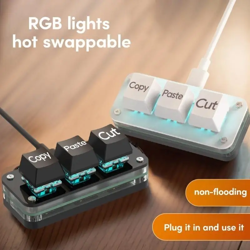 Teclado mecánico R53C, programación DIY 3 teclas y Macropad retroiluminado RGB fácil - imagen 2
