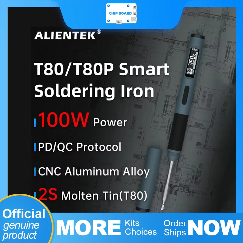 ALIENTEK T80 T80P Herramienta de temperatura ajustable DC 20V 80-450 ℃ Herramienta de calor portátil PD 100W de estación de reparación de precisión