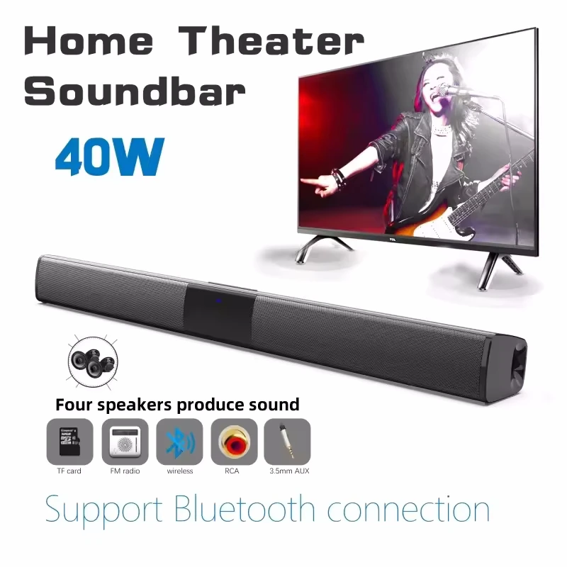 Barra De sonido para TV, Subwoofer, Altavoz Bluetooth, barra De sonido, caja De música, Radio inalámbrica, FM, Caixa De Som Big Bocina Bass Blootooth Coluna - imagen 2