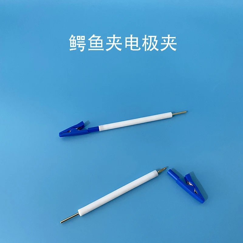 La abrazadera de electrodo de trabajo de cocodrilo puede contener piezas de muestra de trabajo como grafito, metal, papel carbón, etc.