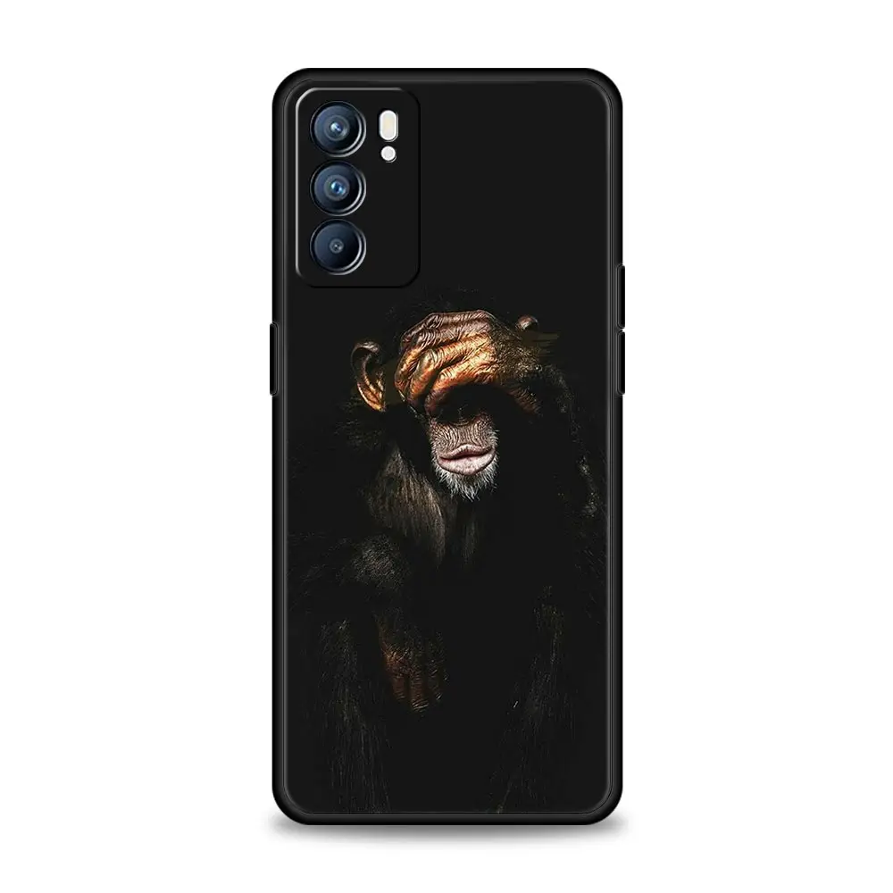 Funda de teléfono con mono divertido y bonito para Oppo Reno14 Reno13 Reno12 11 F 10 Find X5 X9 Pro A54 5G A53 A52 A9 A74 A78 4G A79 A80 A98 - imagen 3