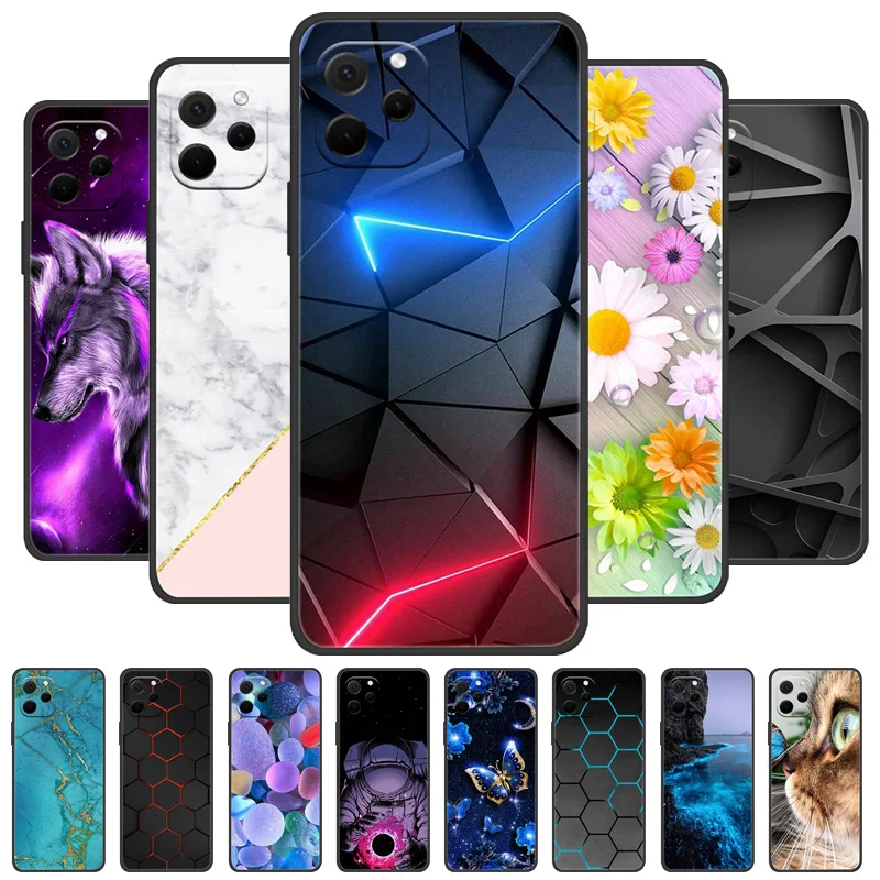 For Huawei nova Y61 Case Soft Silicone Back Case for Huawei nova Y61 Phone Cover nova Y 61 EVE-LX9 EVE-LX3 Black Bumper TPU