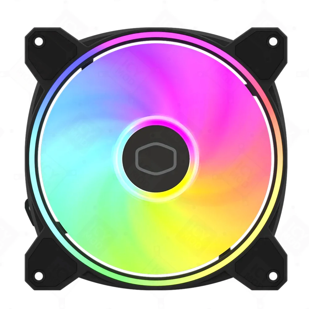 Cooler Master ARGB Ventilador con cubierta de luz PWM Ventilador de chasis Líquido Cooler Loop 14CM Negro/Blanco Ventilador de radiador Ventilador Chasis MF140 Halo - imagen 5