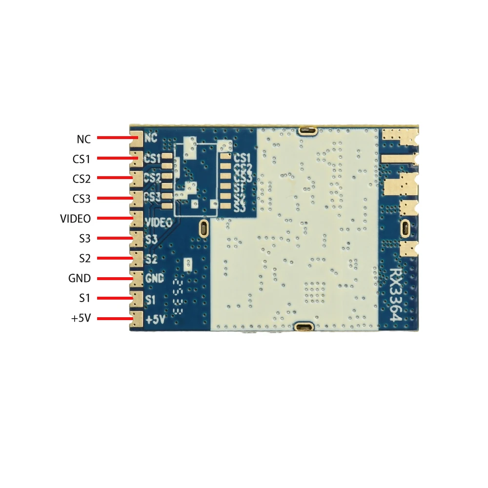 RX3364 FPV Image Transmission Module Without RSSI 3.3G Wireless Audio Video Receiver with Broadband Reception 3060-3500MHz - imagen 4
