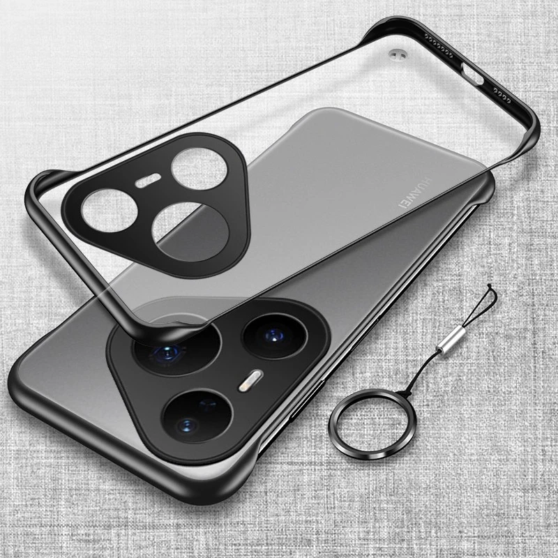 Para Pura 80 Pro Plus funda translúcida sin marco para Huawei Pura 80 Ultra 80pro mate PC protección dura cubierta de cordón de anillo fino - imagen 2