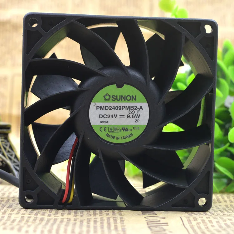 Para Sunon PMD2409PMB2-A 90*90*38mm 24V DC 9,6 W ventilador de refrigeración convertidor de 3 cables - imagen 2