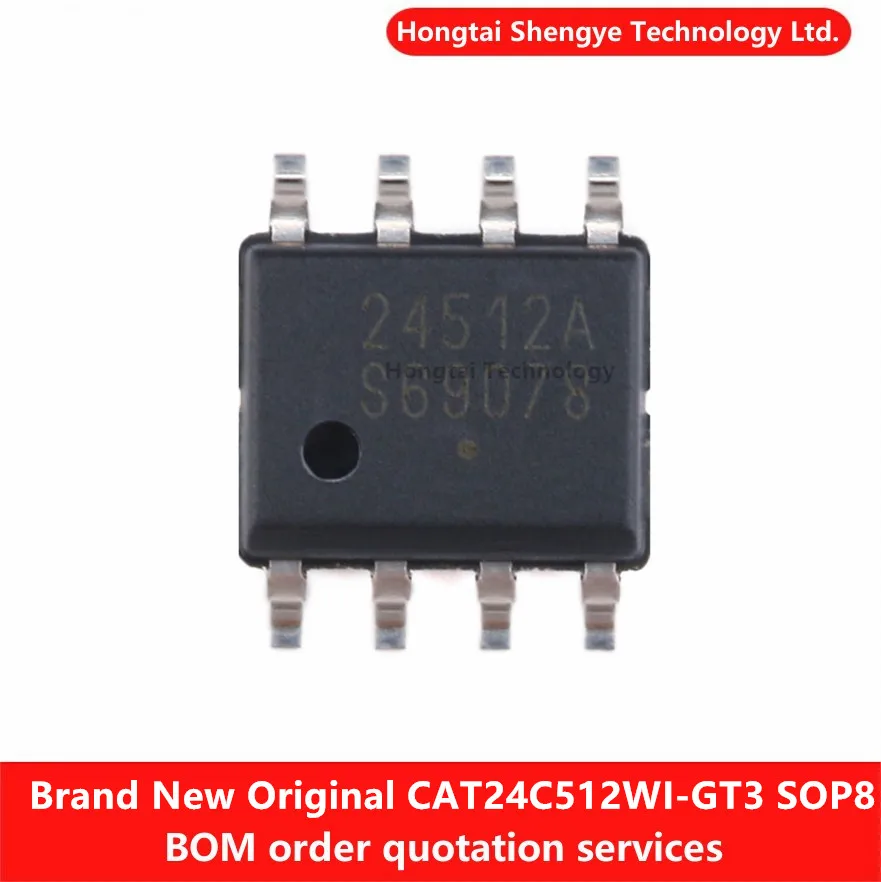 Original SMT CAT24C512WI-GT3 SOIC-8 chip EEPROM interfaz I2C 512Kb