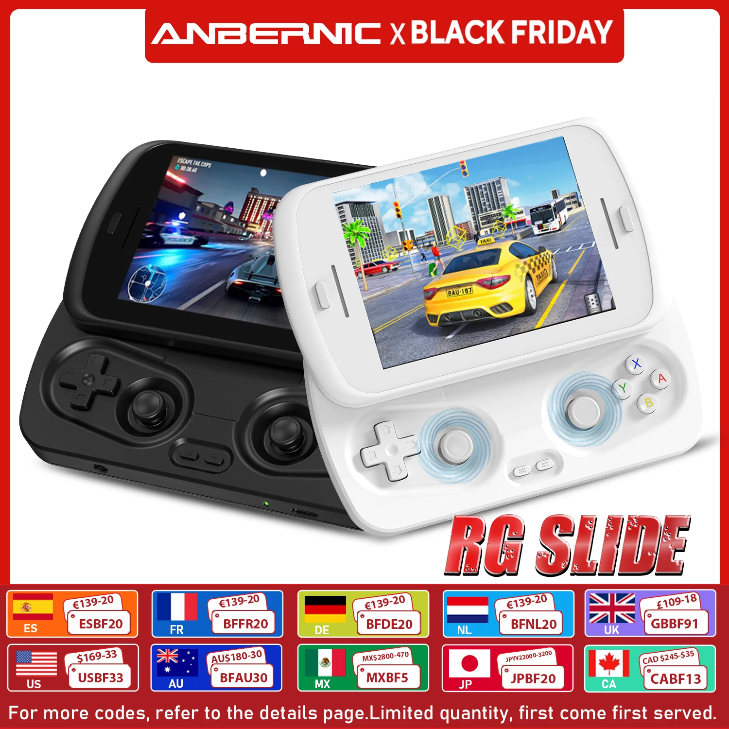 ANBERNIC-consola de juegos portátil RG Slide, pantalla LTPS integrada de 4,7 pulgadas, pantalla de 1280x960, reproductor de videojuegos Retro, Android 13, 5000mAh