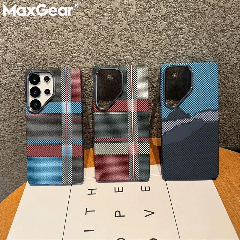 Funda magnética de fibra de carbono ultrafina de lujo para Samsung Galaxy S25 S24 S23 Plus, funda trasera Ultra dura a prueba de golpes - imagen 2