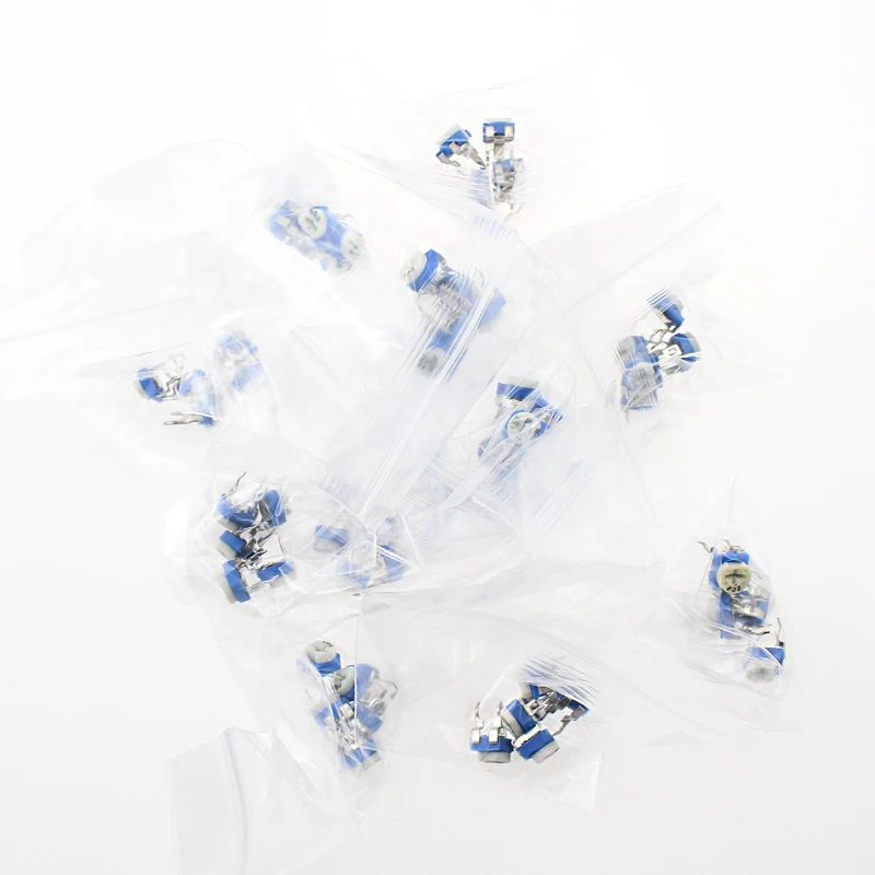 65 Uds potenciómetro recortador RM065 resistencia ajustable 100R-1M potenciómetros 1K 5K 10K 20K 50K 100K 500K 1M resistencias variables - imagen 3