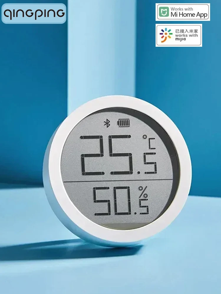 Qingping-Sensor Digital de temperatura y humedad, pantalla LCD interior de alta precisión, grabación automática de datos para Xiaomi Apple HomeKit