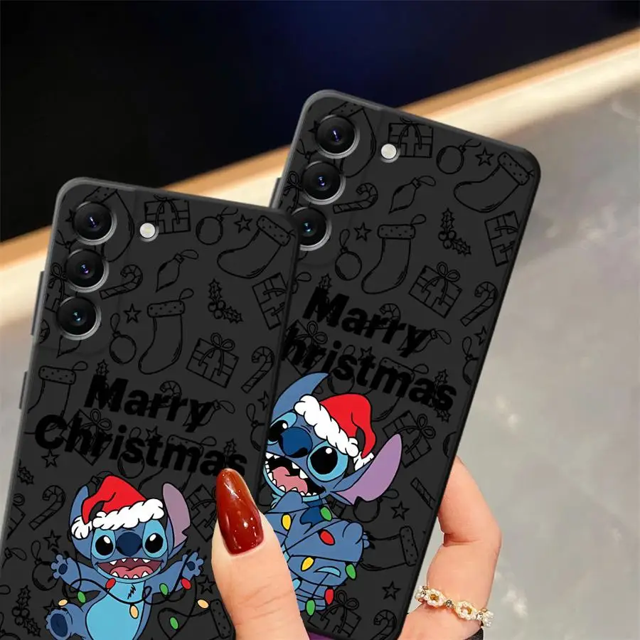 Funda para Samsung Galaxy A05 A30 A15 A04 A50 A70 A10 A12 A06 A20 A13 A40 A16 A17 funda negra suave para teléfono dibujos animados lindos de Navidad - imagen 5