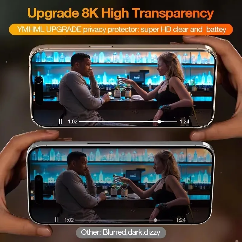 3 uds WK MAX vidrio antiespía para iPhone 16 15 14 13 12 11 Pro Max protectores de pantalla de privacidad para iPhone 15 16 Plus vidrio templado - imagen 5