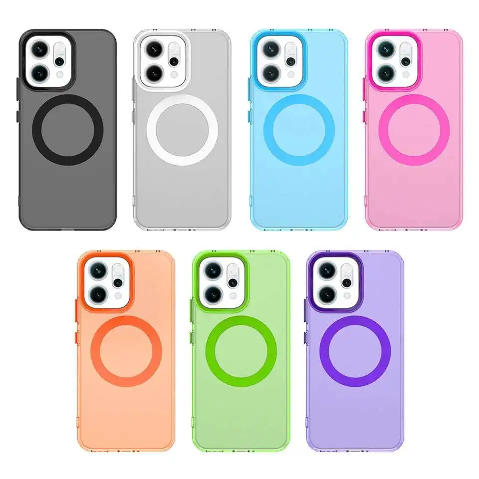 Funda de carga inalámbrica magnética para OPPO Reno 14F 13F 13FS 13 Pro Reno13 F FS 5G, carcasa trasera transparente de colores caramelo - imagen 2