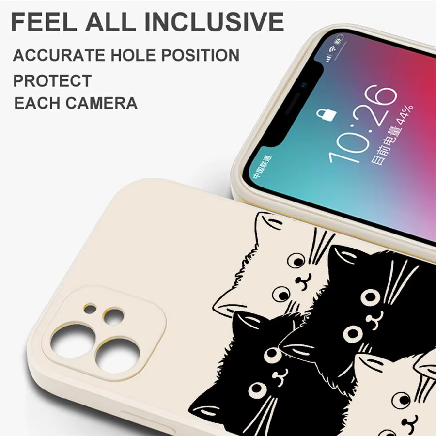 Funda de teléfono con Gato Negro de dibujos animados para Redmi 9T, funda suave de TPU, 8, 9, 10, 9A, 9i, A1, A2, 10C, 12, K40 Pro, K60 Ultra - imagen 5