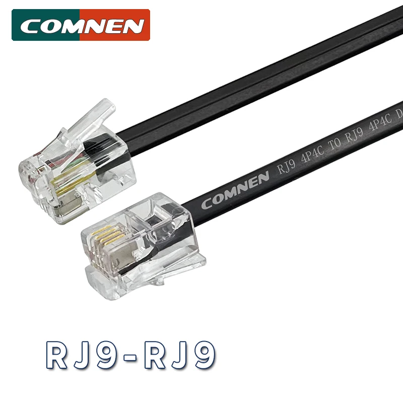 COMNEN RJ9-Cable de teléfono RJ9 macho a macho, Cable de datos Modular 4P4C, Cable de extensión de voz del auricular