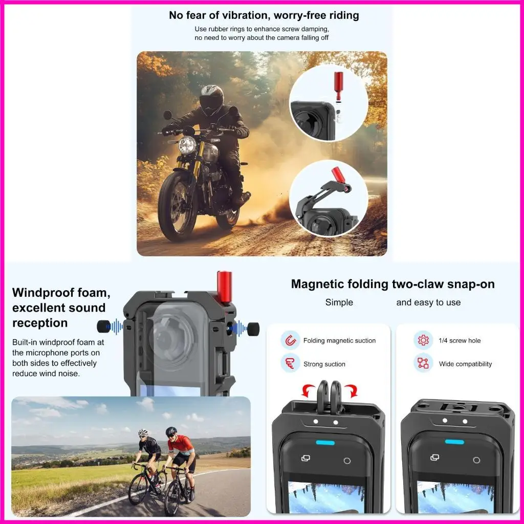 Jaula marco aluminio reforzado para cáscara carcasa cámara 360 instalación fácil