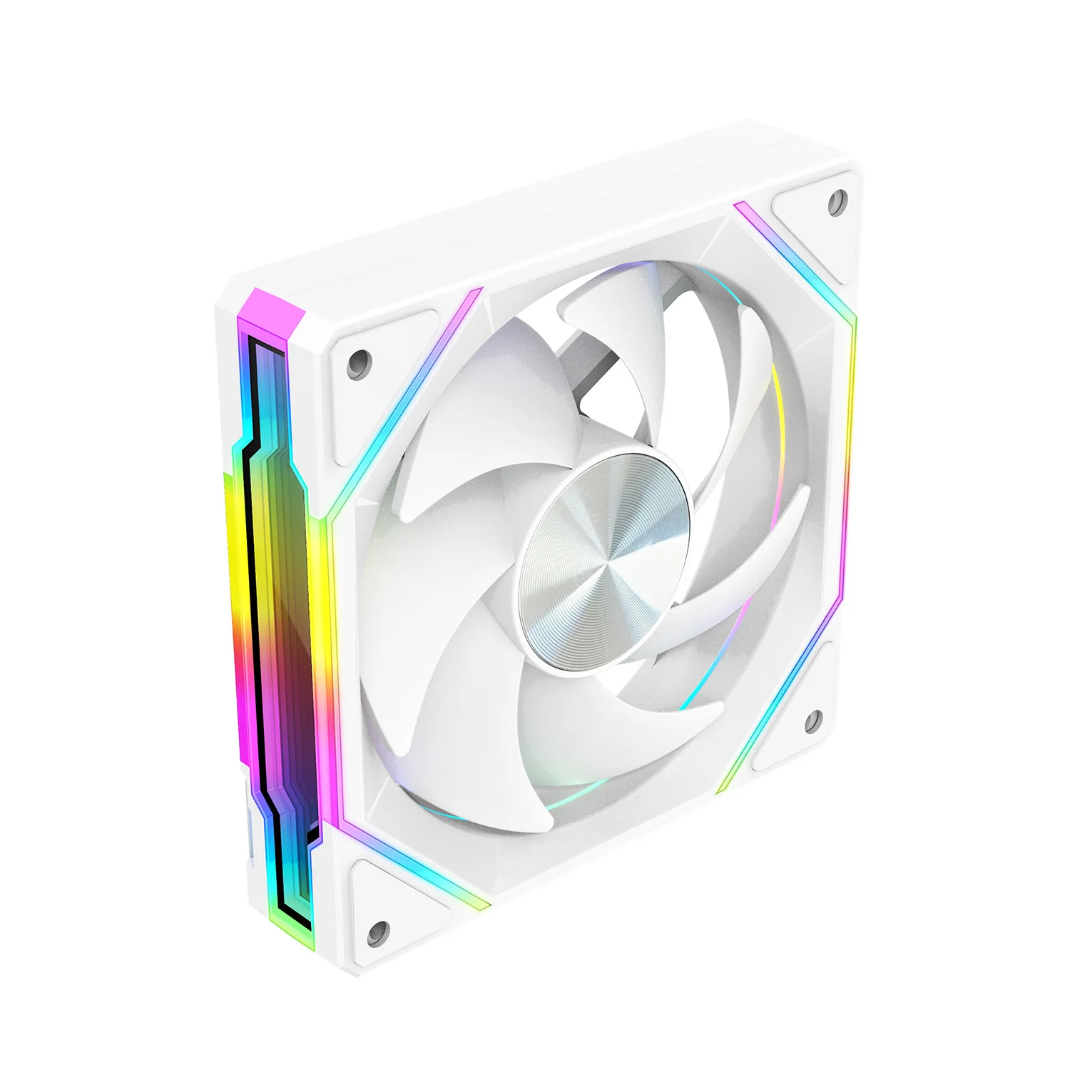 Ventilador con cubierta ICE Whale PRISM 5GT, 120mm, 5V, 3 pines, ARGB, efecto de luz de espejo cíclico, PWM, 1800RPM, ventilador de refrigeración, sincronización de iluminación de placa base - imagen 4