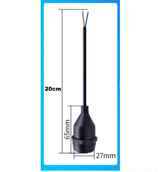 Cable LED impermeable IP67 de 20cm con lámpara, soporte negro, tapa de tornillo de luz E27 para exteriores, conector retardante de llama integrado k - imagen 5