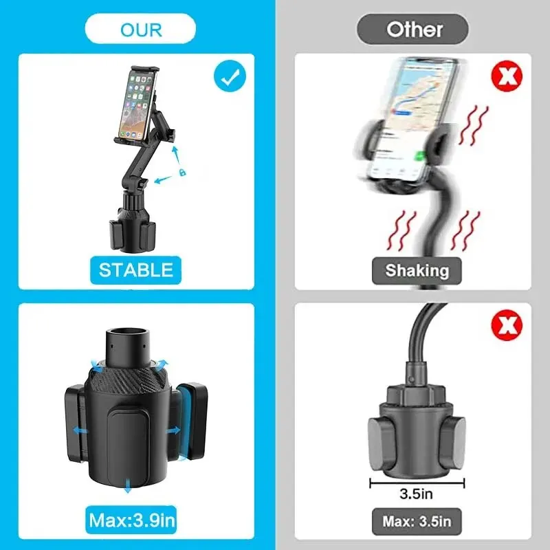 Soporte para tableta con portavasos, soporte para cuna de coche para tableta compatible con iPad Pro 2022 New Air iPad Mini Samsung Galaxy Tab S8 S7 - imagen 4