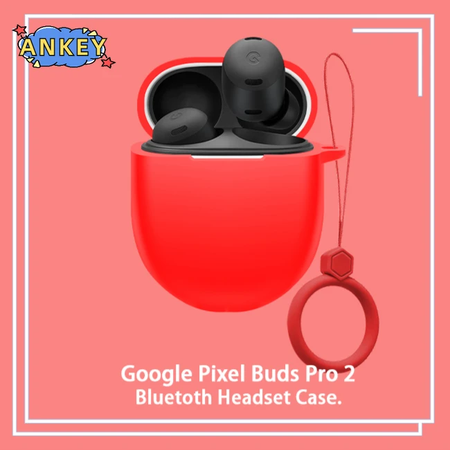 Funda protectora para Google Pixel Buds Pro 2, anillo anticaída, silicona suave, auriculares inalámbricos Bluetooth, transporte - imagen 2