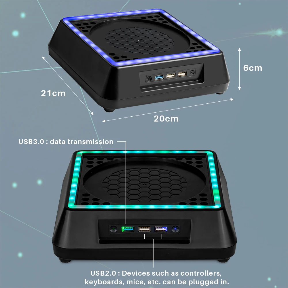 Soporte de ventilador de refrigeración para consola de juegos, accesorios para Xbox Series X, cubierta superior a prueba de polvo, base de disipación de calor ajustable de 3 velocidades - imagen 5