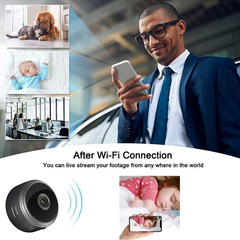 A9 WIFI Mini cámara inalámbrica inteligente de seguridad para el hogar IP WiFi cámara Monitor cámara remota móvil aplicación remota móvil - imagen 4
