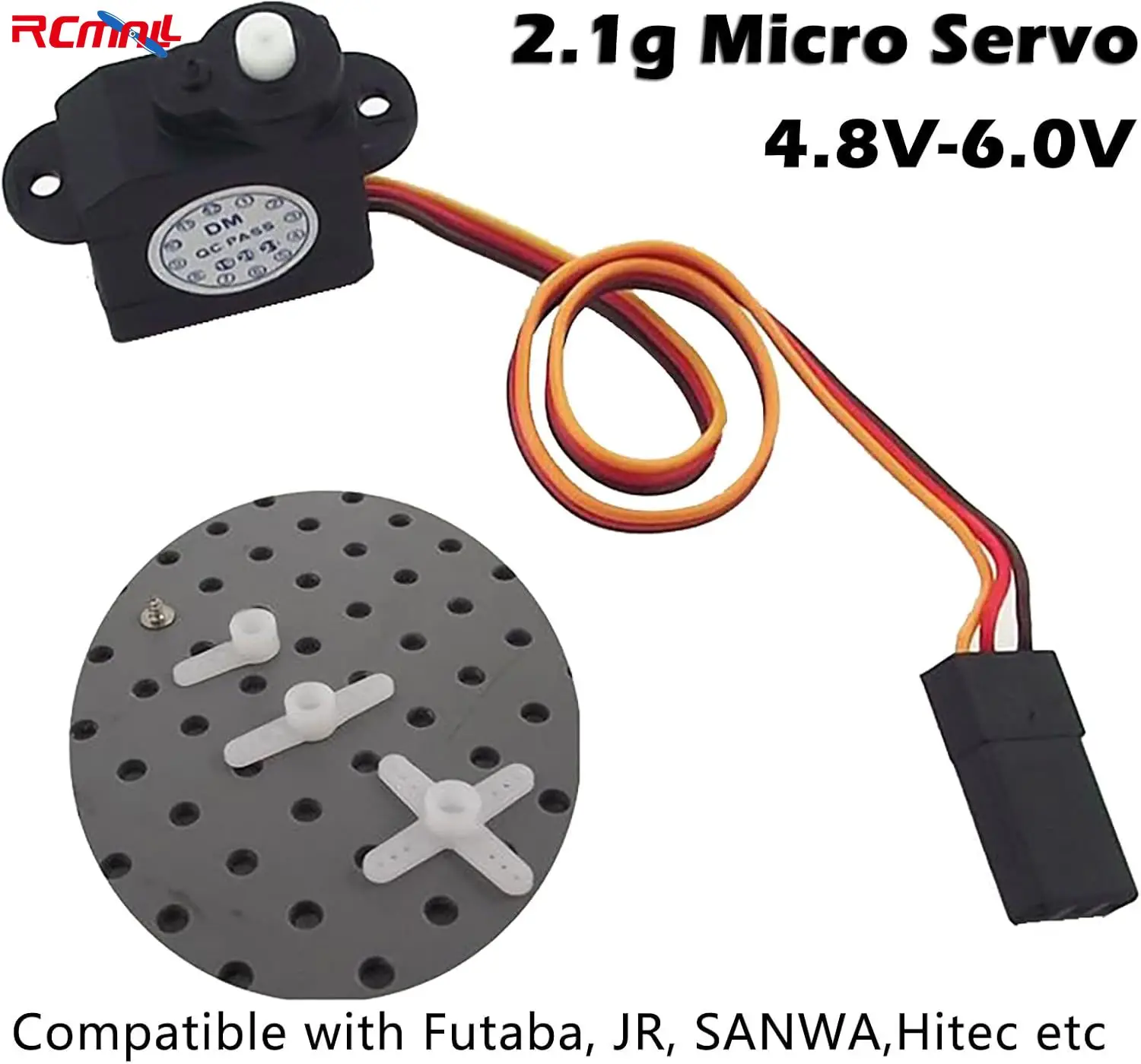 DM-S0020 2,1g RC Micro Servo 180 grados 4,8 V-6V 2g Sub Mini servo para piezas de Hobby RC - imagen 4