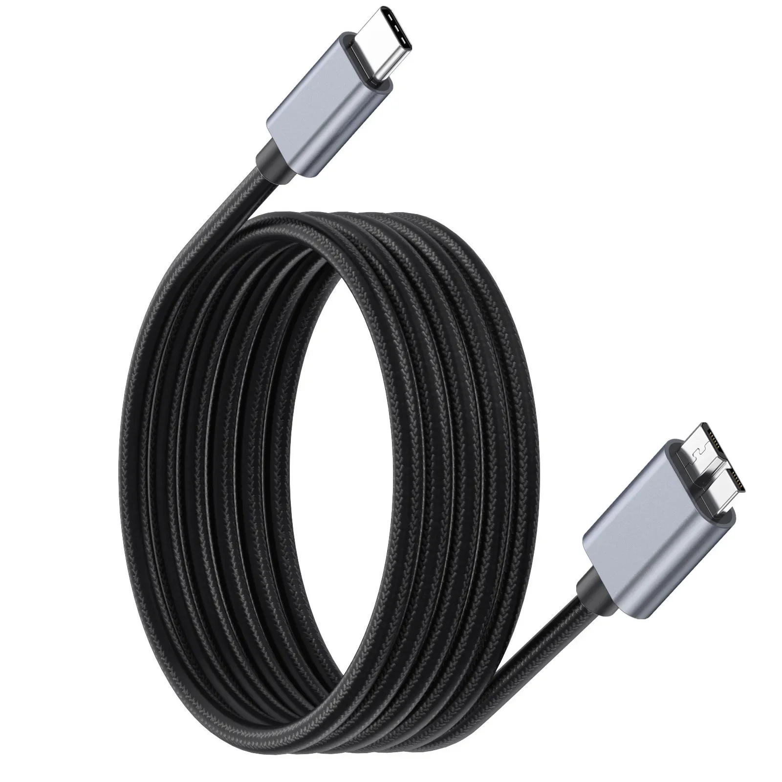 Cable USB C a Micro B 3,0 de 3M y 5M, Cable de sincronización de datos rápida de 5Gbps 3A para disco duro Macbook, HDD SSD, carcasa USB tipo C, Cable Micro B - imagen 5