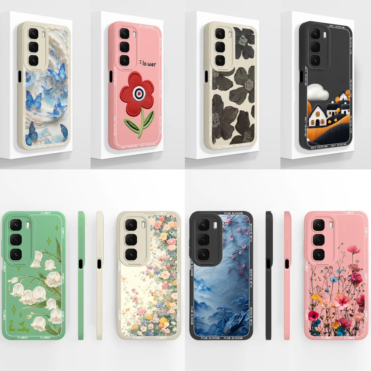 Para infinix Hot 60 Pro Plus 60i funda trasera de teléfono con estampado Floral para Hot 60i 4G 5G parachoques de protección completa de silicona líquida suave