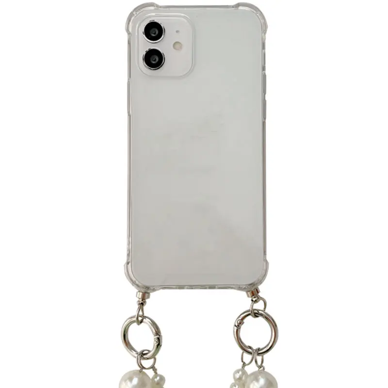 Para Honor 80 Pro cadena de perlas bandolera cordón collar funda para Honor 80 SE 70 Pro Plus 60 Pro 50 Lite 50 SE cubierta suave transparente - imagen 5