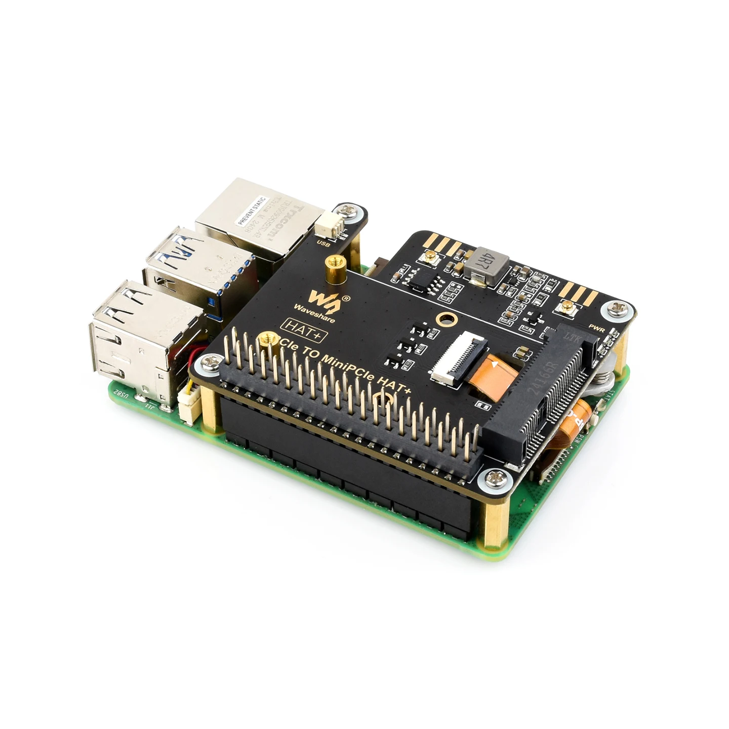 Placa adaptadora PCIe a MiniPCIe, soporte de Internet de alta velocidad, tarjeta de red inalámbrica, USB, Bluetooth para Raspberry Pi 5 - imagen 4