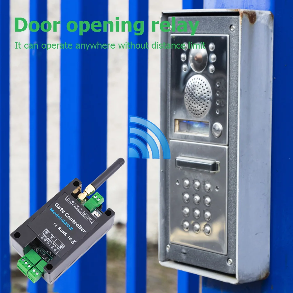 G202 2G Control remoto GSM abridor de puerta relé interruptor acceso a puerta teléfono móvil abridor de puerta remoto llamada gratuita 850/900/1800/1900MHz - imagen 2