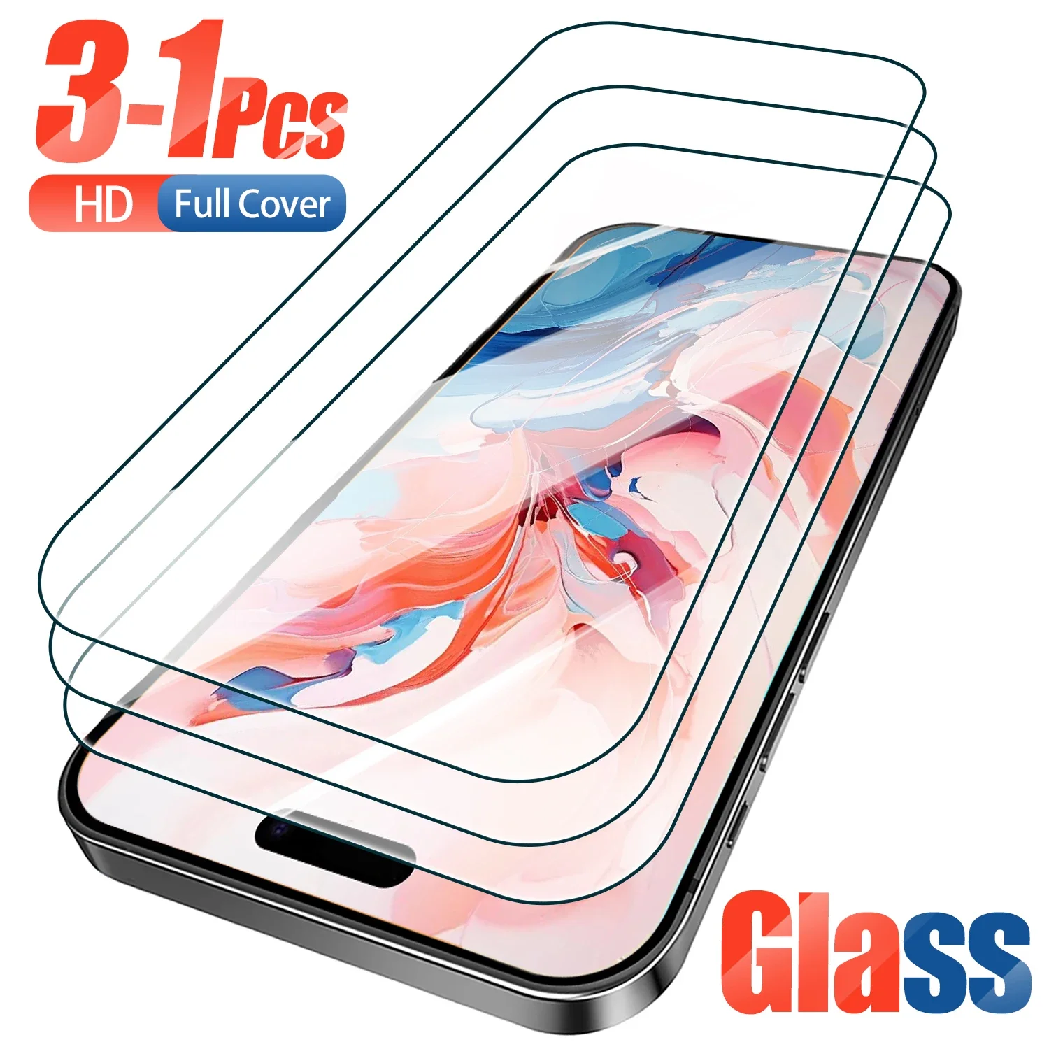 3-1 Uds Protector de pantalla para iPhone 16 Plus 11 12 13 14 15 Pro Max 16E SE4 X XS XR 12 Mini vidrio templado para iPhone 14 vidrio